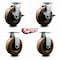 Service Caster 6'' High Temp Phenolic Caster Set with Bronze Bearings 2 Brakes 2 Rigid, 4PK SCC-20S620-PHBZHT-TLB-2-R-2 - alternate 4